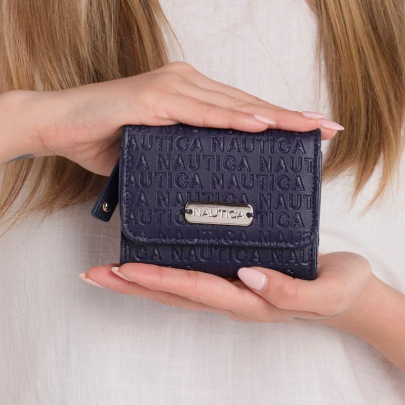 Billetera flap Nautica color azul para mujer Siman Nicaragua