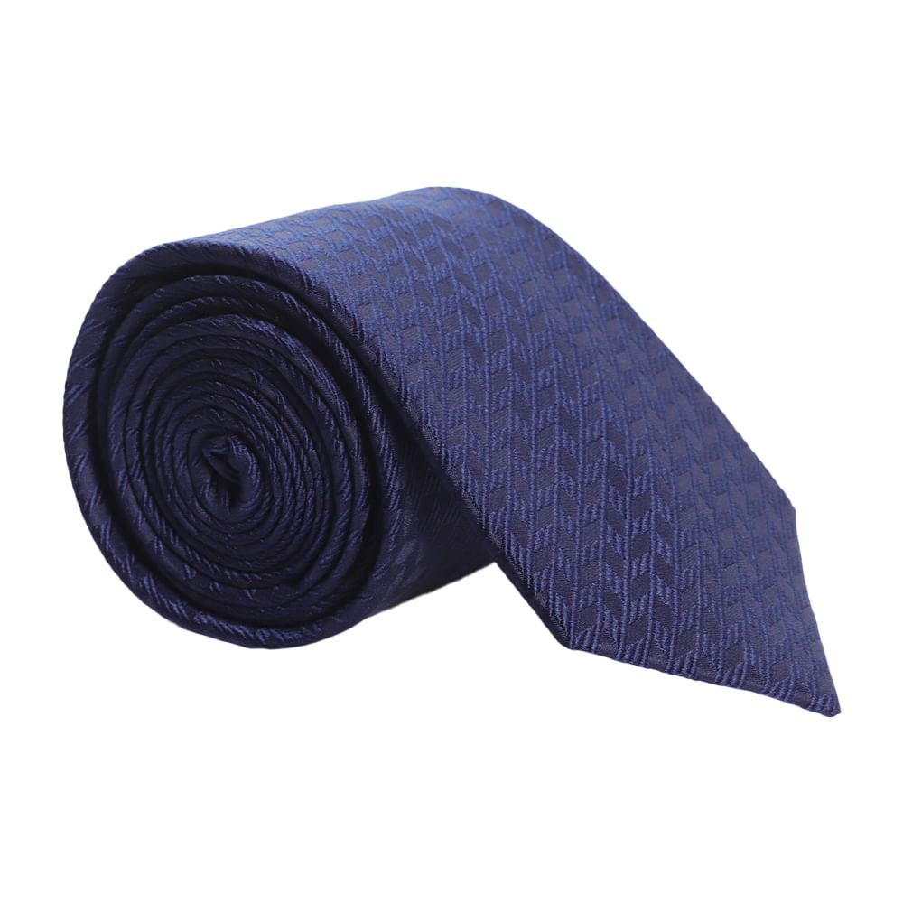 Corbata Zanetti Blue regular fit azul navy texturizada con mini print ...