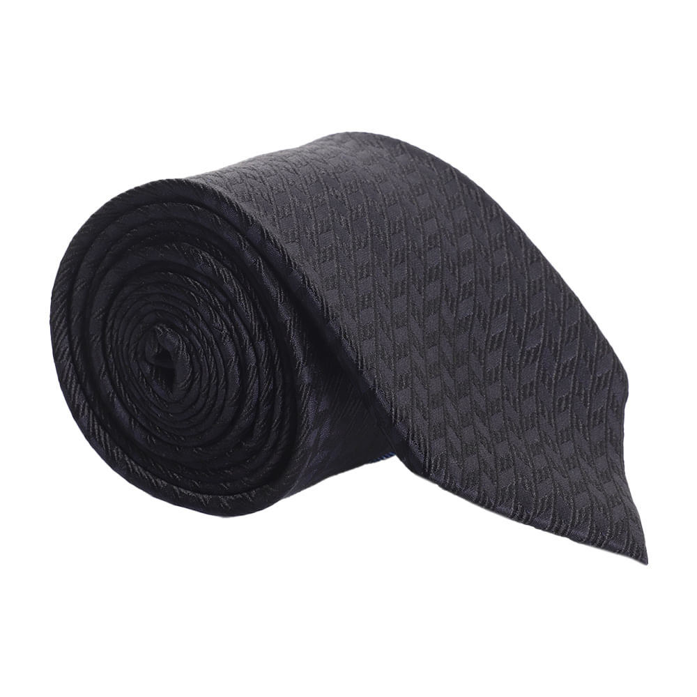 Corbata Zanetti Blue regular fit negra texturizada con mini print para ...
