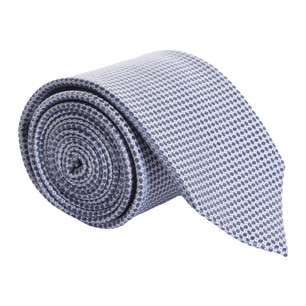 Corbata Zanetti Blue regular fit celeste texturizada con mini print ...