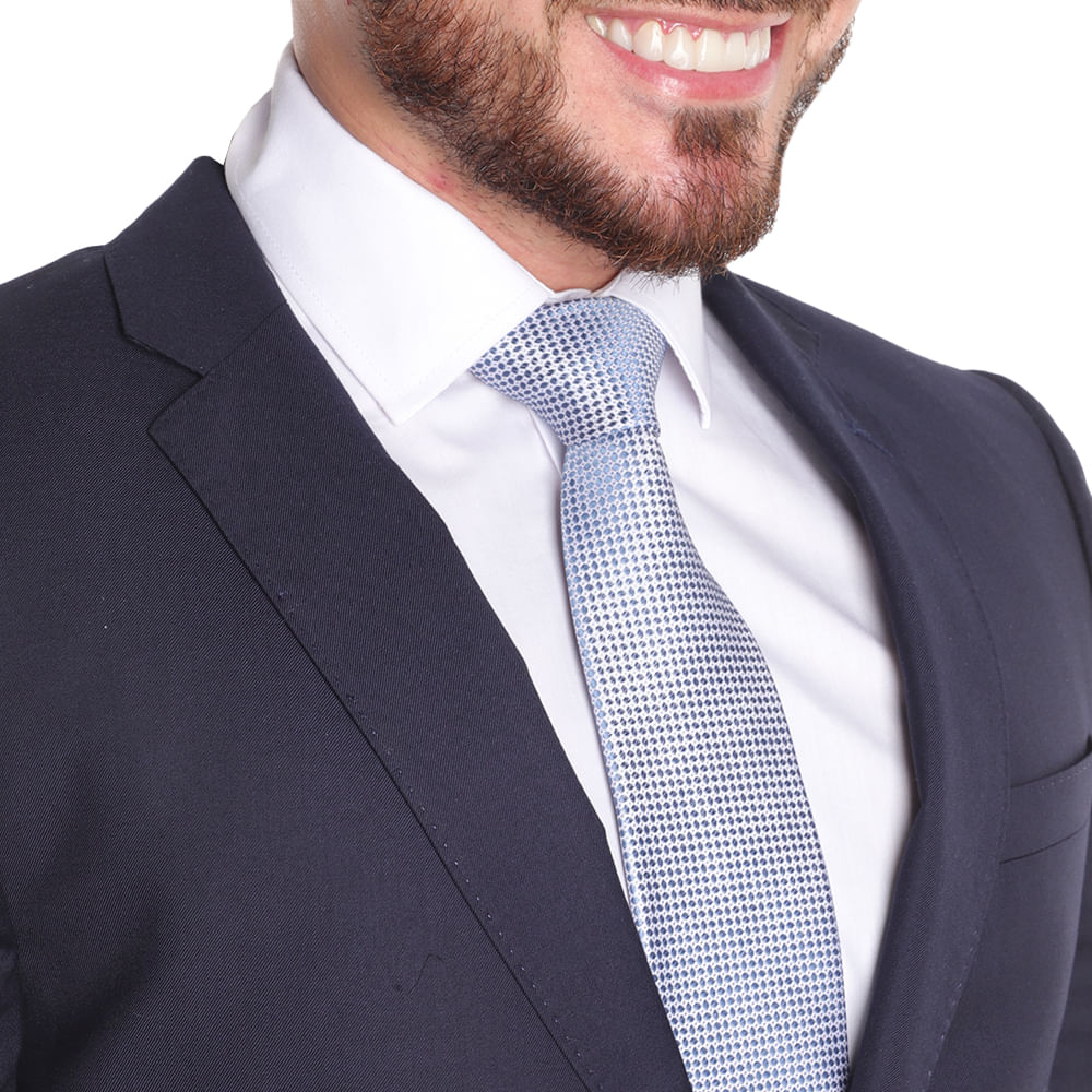 Corbata Zanetti Blue regular fit celeste texturizada con mini print ...