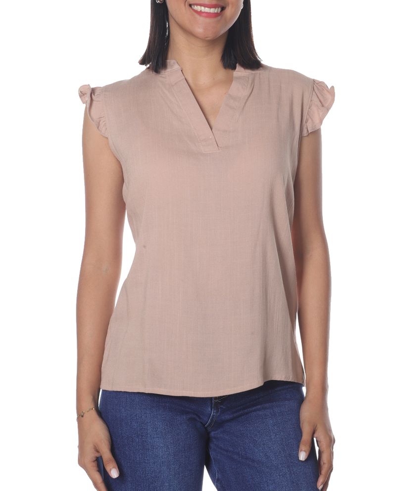 104712100-Blusa-Nicolle-casual-beige-manga-corta-para-mujer