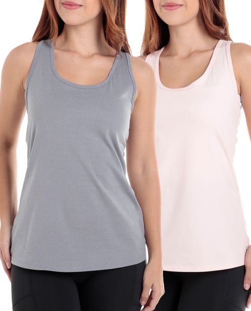 2pack camisetas tank deportivas RBX gris y rosada para mujer