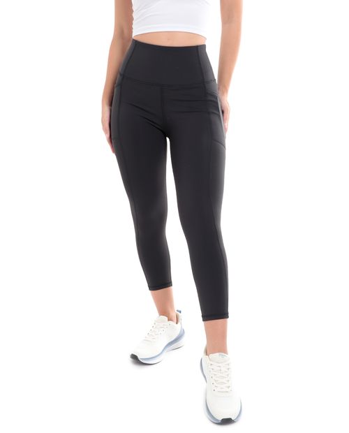 Legging deportiva RBX negra sólida para mujer