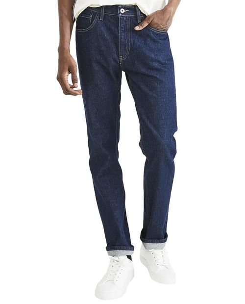 Vaqueros azules de mezclilla ajustados Dockers para hombre