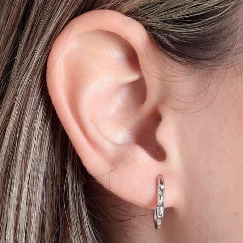 Aretes hoops de plata para mujer