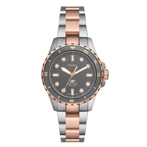 Reloj Fossil análogo acero inoxidable bicolor para mujer
