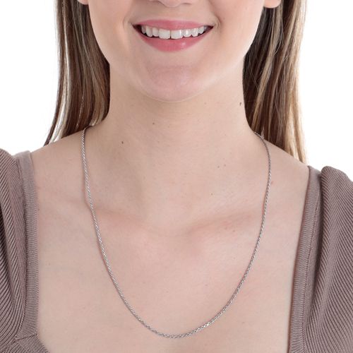 Cadena de plata color plateado 2mm-24" para mujer