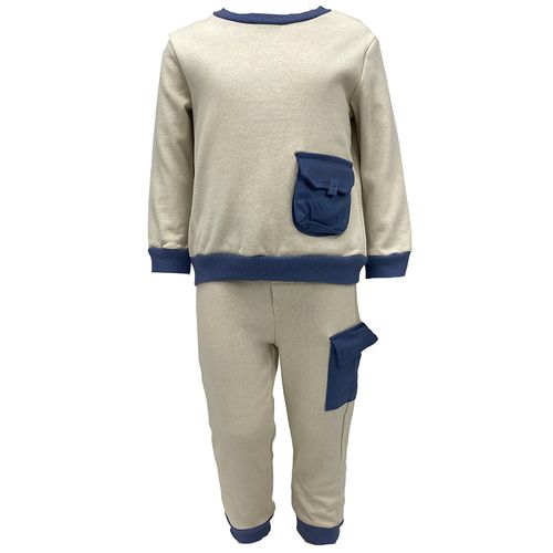 Conjunto de 2 piezas beige sólido para bebé niño