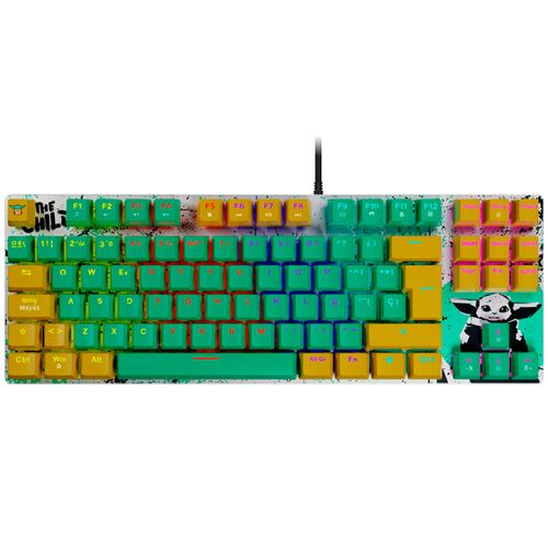 Teclado Primus gaming 80T Grogu verde y amarillo