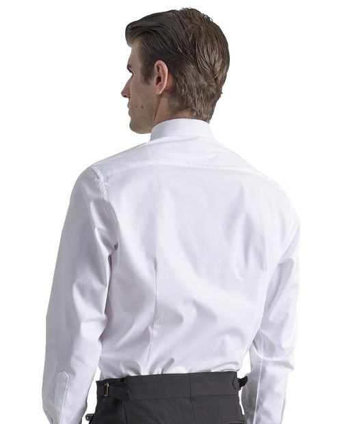 Camisa de vestir slim fit Puro Ego blanca sólida para hombre