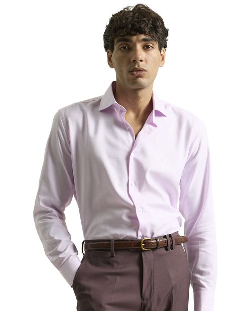 Camisa de vestir slim fit Puro Ego rosada micro cuadros para hombre
