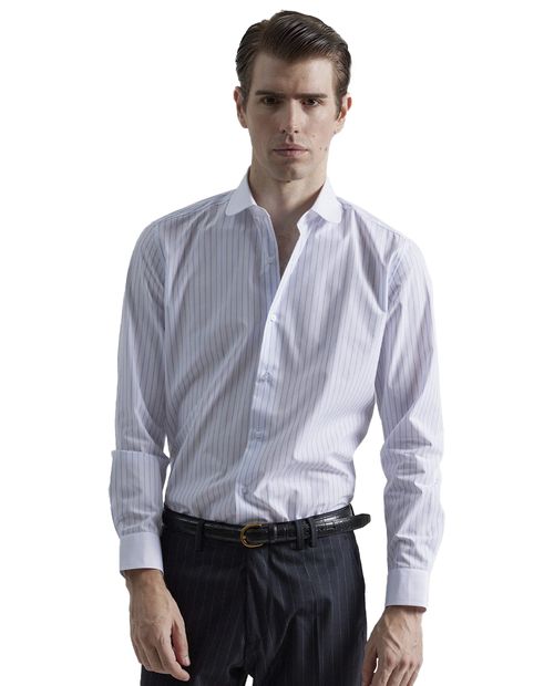 Camisa de vestir slim fit Puro Ego bicolor rayada para hombre