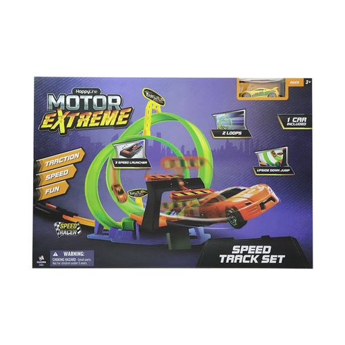 Motor Extreme pista con lanzador 3 velocidades 2 loops y 1 vehiculo
