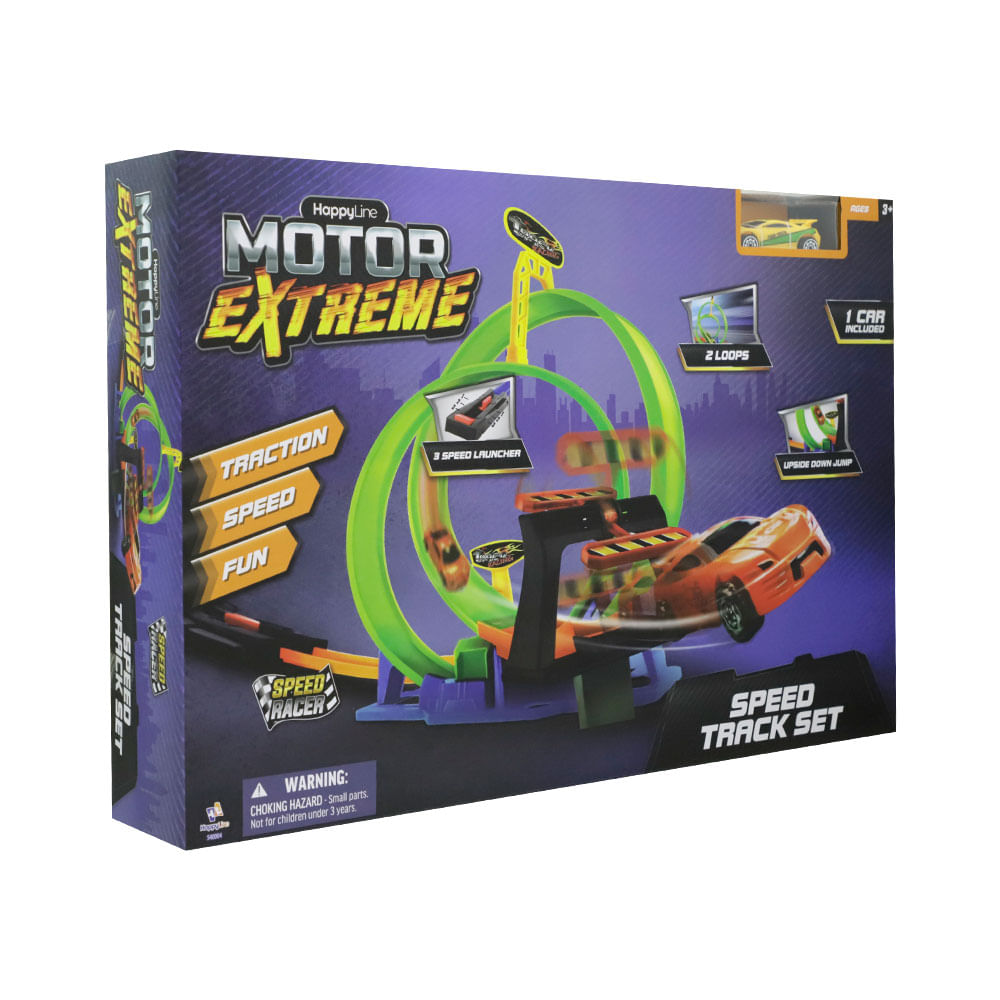 Motor Extreme pista con lanzador 3 velocidades 2 loops y 1 vehiculo ...