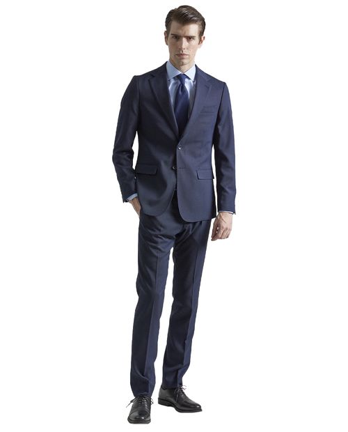 Traje PuroEGO slim fit azul navy sólido para hombre