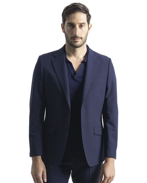 Blazer formal PuroEGO slim fit azul navy sólido para hombre