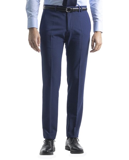 Pantalón de vestir PuroEGO slim fit azul sólido para hombre