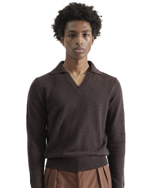 Suéter PuroEGO café oscuro texturizado para hombre
