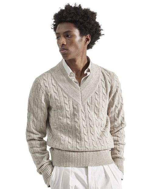 Suéter PuroEGO beige texturizado para hombre