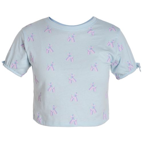 Blusa celeste con estampado para niña