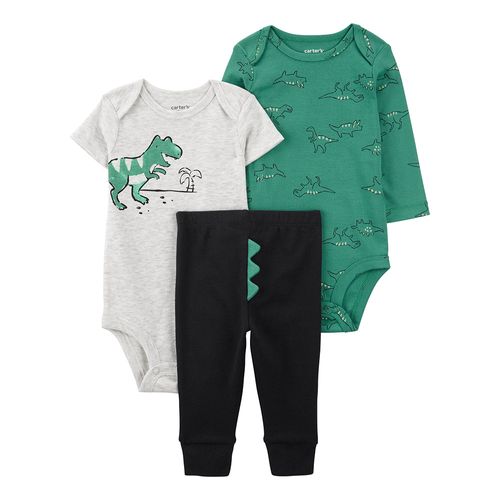 Conjunto de 3 piezas multicolor con estampado de dinosaurios para bebé niño