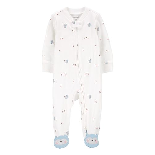 Pijama blanca con estampado para bebé niña