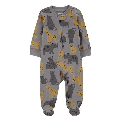 Pijama gris con estampado de animalitos para bebé niño