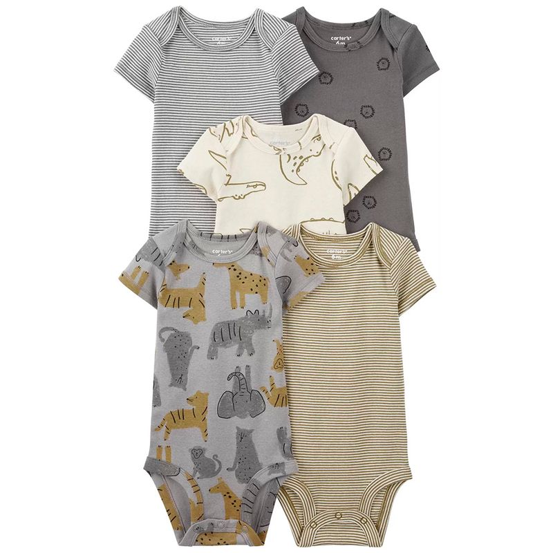 Set-de-5-mamelucos-multicolor-con-estampado-de-animalitos-para-bebe-niño