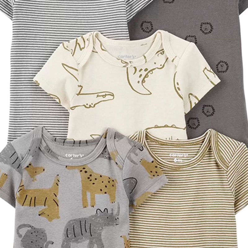 Set-de-5-mamelucos-multicolor-con-estampado-de-animalitos-para-bebe-niño