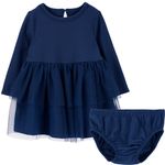 Vestido-azul-solido-para-bebe-niña
