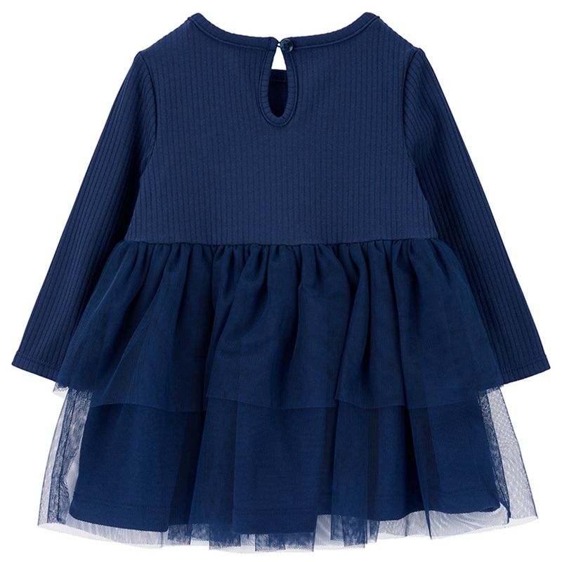 Vestido-azul-solido-para-bebe-niña