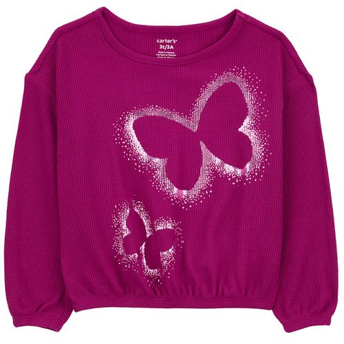 Blusa rosada con estampado de mariposas para bebé niña