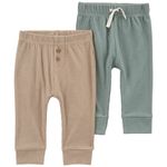 Set-de-2-pantalones-bicolor-solido-para-bebe-niño