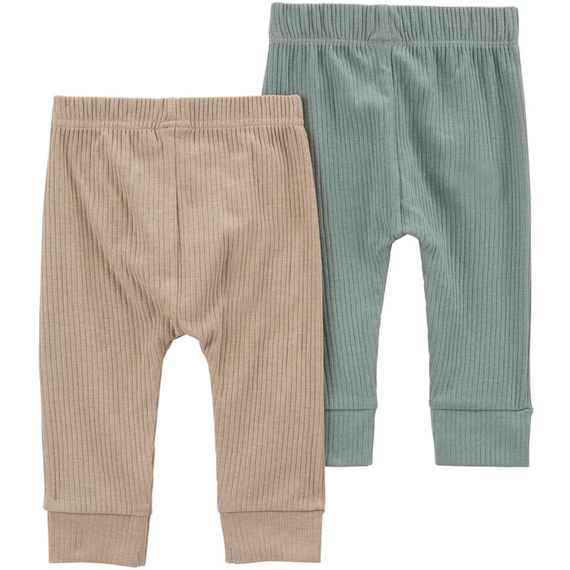 Set-de-2-pantalones-bicolor-solido-para-bebe-niño