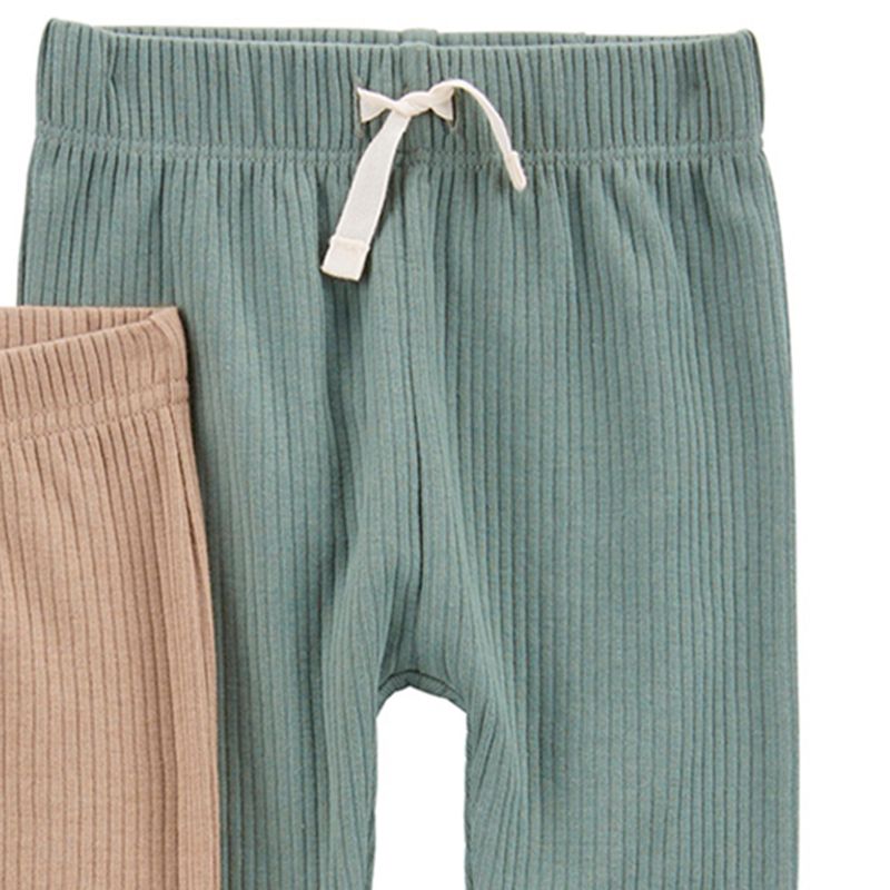 Set-de-2-pantalones-bicolor-solido-para-bebe-niño