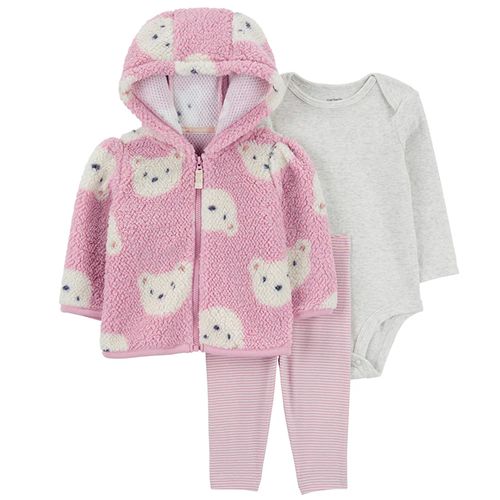 Conjunto de 3 piezas multicolor con estampado de osos para bebé niña