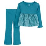 Conjunto-de-2-piezas-azul-con-estampado-de-flores-para-niña