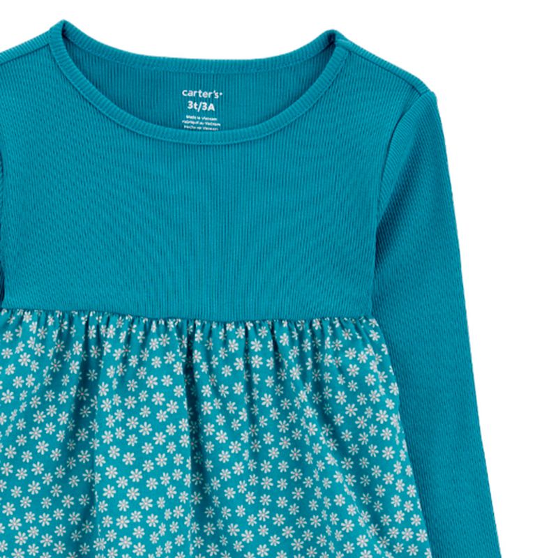 Conjunto-de-2-piezas-azul-con-estampado-de-flores-para-niña