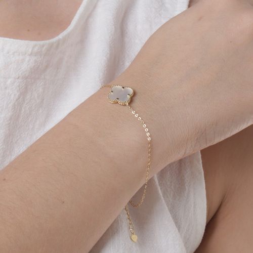 Pulsera de plata color dorado 1mm-7.5" para mujer