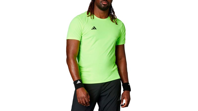 Camiseta deportiva Adidas verde solido para hombre