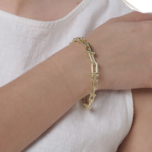 Pulsera de brass en baño de oro para mujer