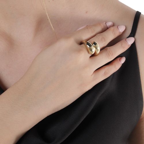 Anillo de brass con baño de oro para mujer