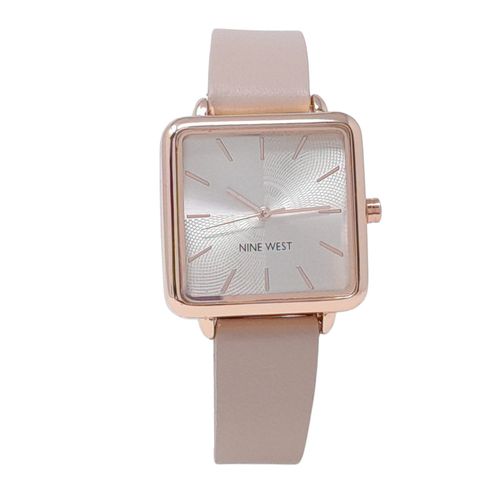 Reloj Nine West análogo de cuero color rosado para mujer