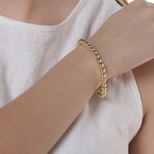 Pulsera de brass en baño de oro 1cm-8" para mujer