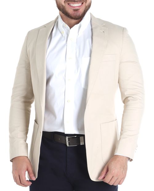 Blazer color marfil liso de corte moderno Zanetti Orange para hombre