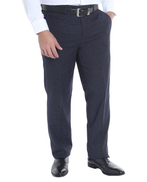 Pantalón de vestir Zanetti Orange regular fit azul navy mini print para hombre
