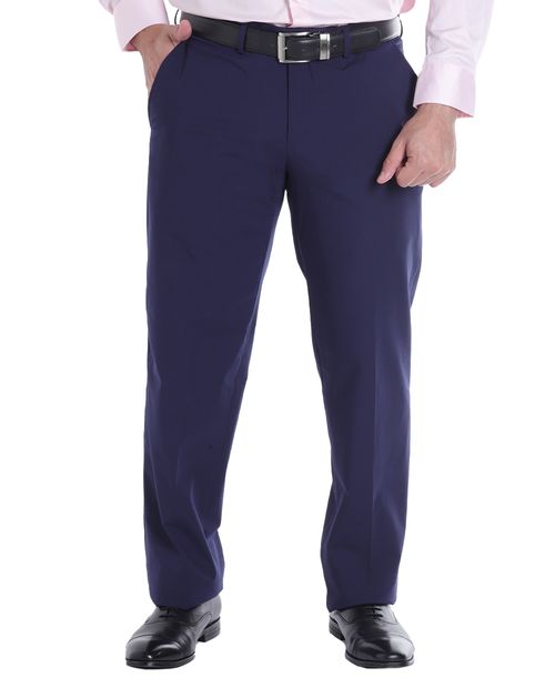 Pantalón de vestir Zanetti Orange slim fit azul navy sólido para hombre