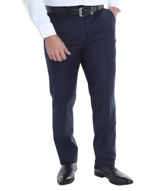 Pantalón de vestir Zanetti Orange slim fit azul navy sólido para hombre