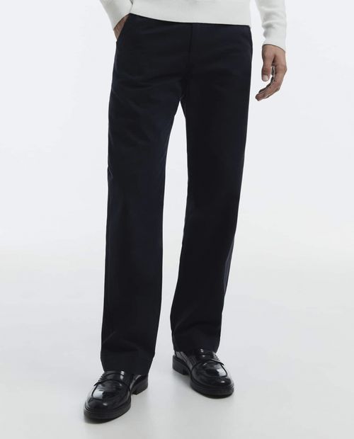 Pantalón chino Sfera azul navy sólido para hombre